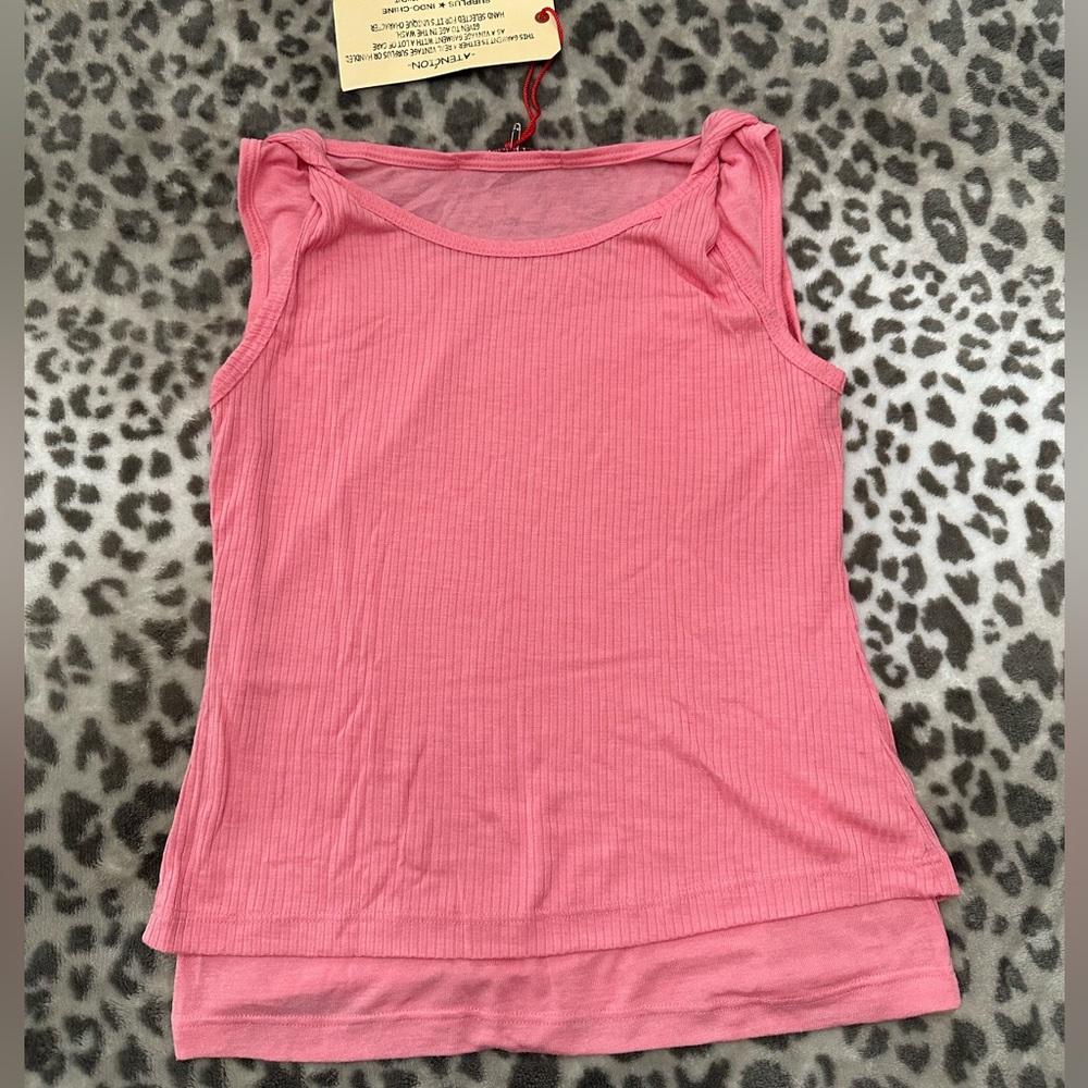 Da-Nang Layered Twist Strap Ribbed Tank Top in Punch Pink Size Small - Picture 13 of 17